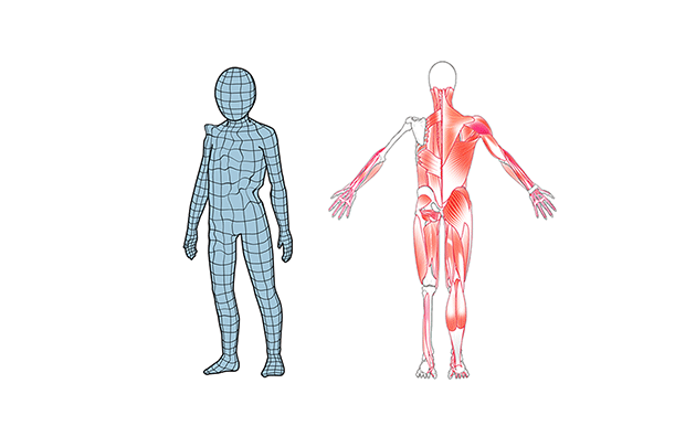 ゆがんだ人体の画像