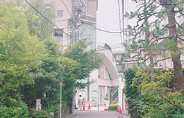 突き当たりの建物